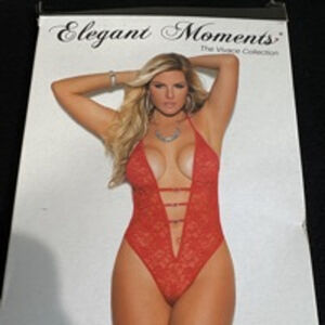 Women's Elegant Moments The Vivace Collection Teddy Lingerie Queen Size Red lace
